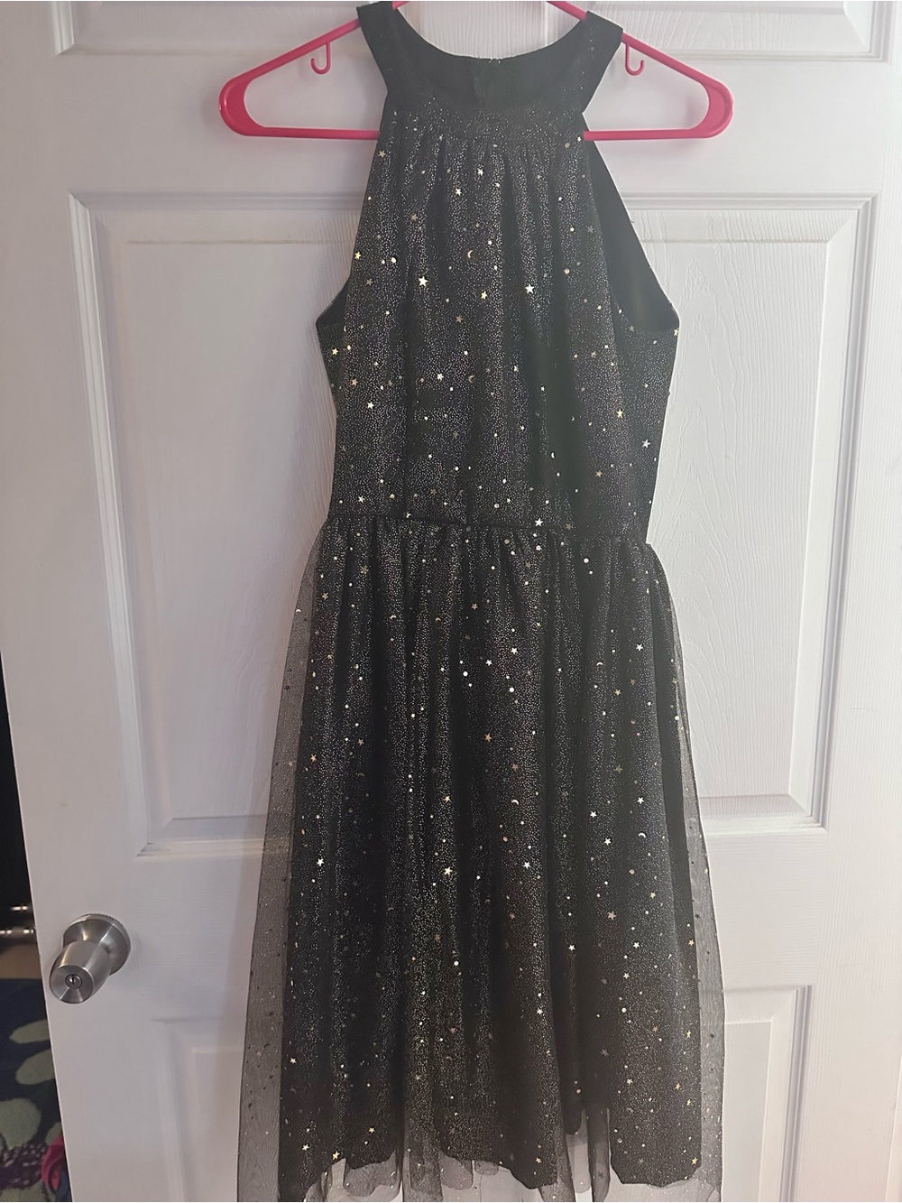 Magnolia Place Women’s Black Glitter Star Tulle Party Dress - S